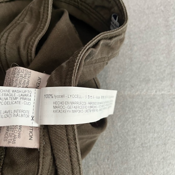 [US6]Zara Z1975 Denim Brown Military Joggers Zip Fly Lycell 23” Inseam Ankle - Picture 10 of 10